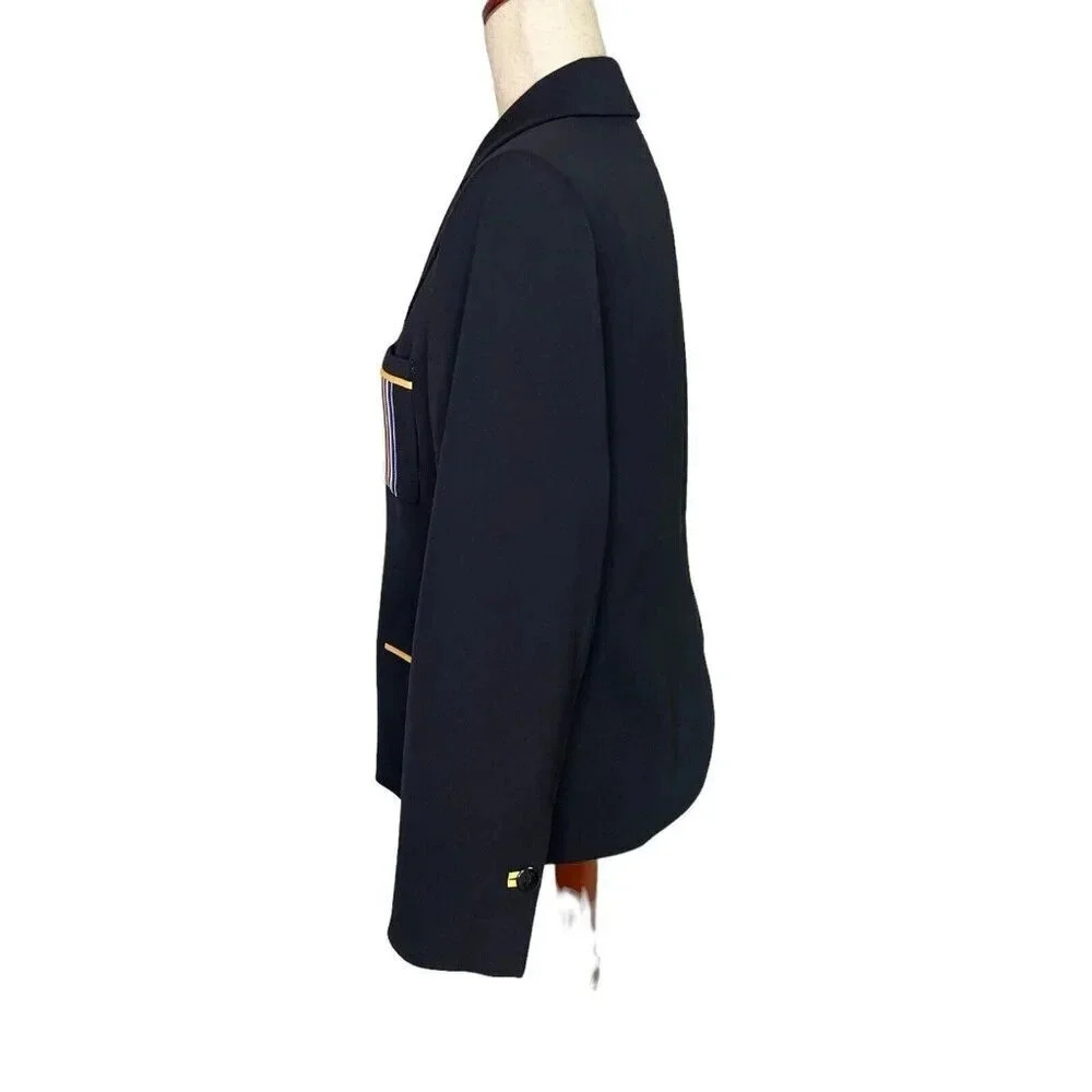 Austin Reed USA Womens 10 Petite Navy Wool Blazer Jacket Preppy Prep School Boy - Picture 10 of 16